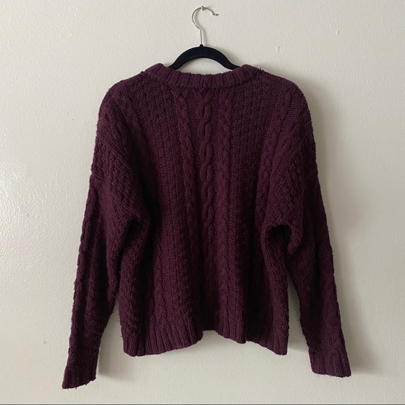 Aerie - Purple Cable Knit Sweater - Picture 2 of 3